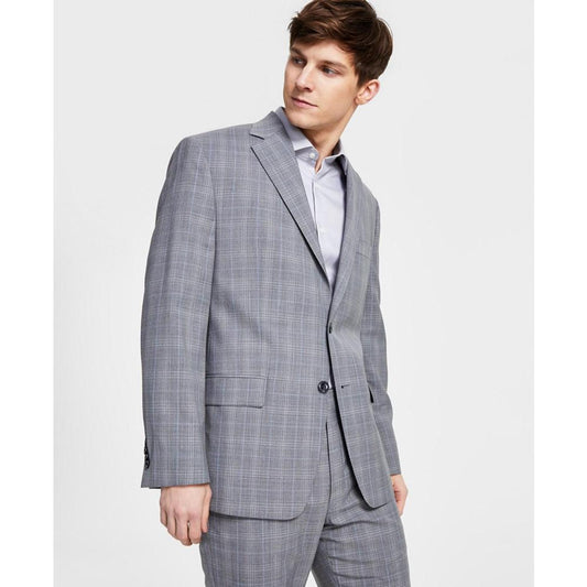 Men's Classic Fit Wool-Blend Plaid Suit Jacket
