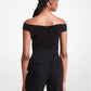 Stretch Matte Jersey Off-The-Shoulder Bodysuit