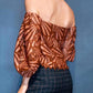 Shine Lace Blouse In Copper Metallic