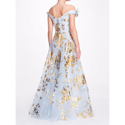 Off Shoulder Organza Gown