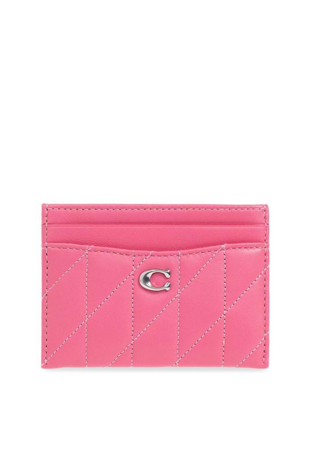 Coach Logo Plaque Quilted Card Case