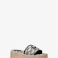 Sadler Logo Jacquard and Jute Wedge Sandal