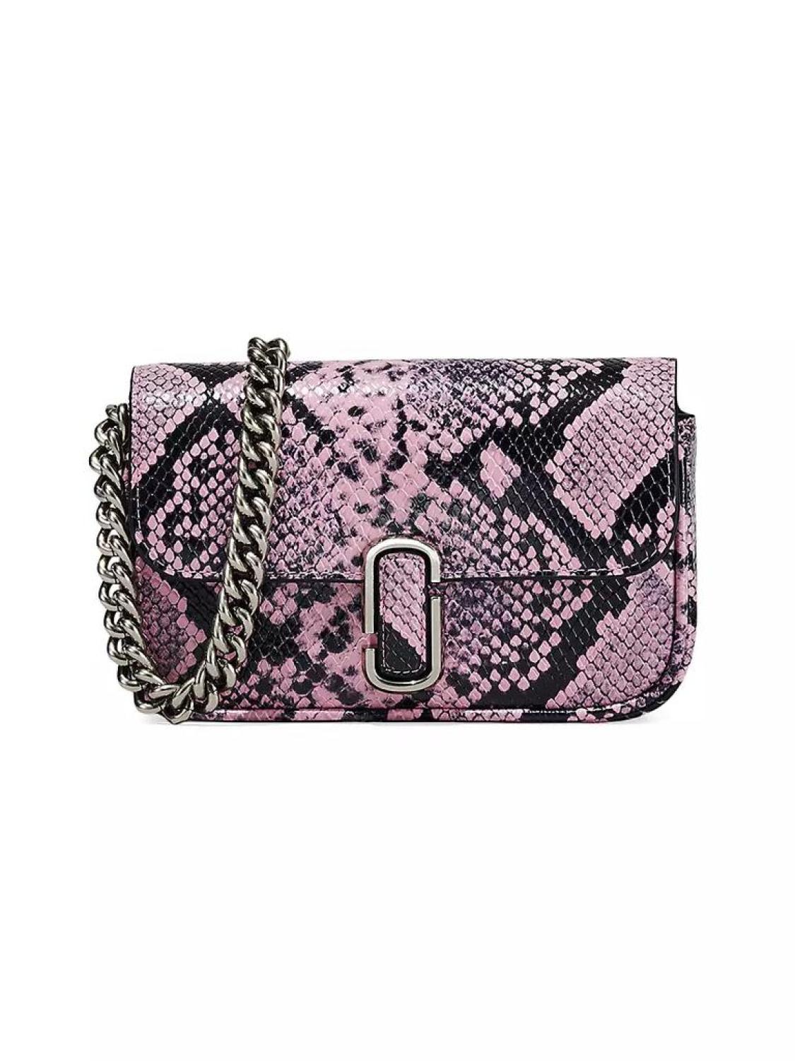 The Snake-Embossed Leather J Marc Mini Shoulder Bag