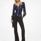 Tiger Silk-Blend Satin Wrap Top
