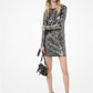 Leopard Sequined Long-Sleeve Dress