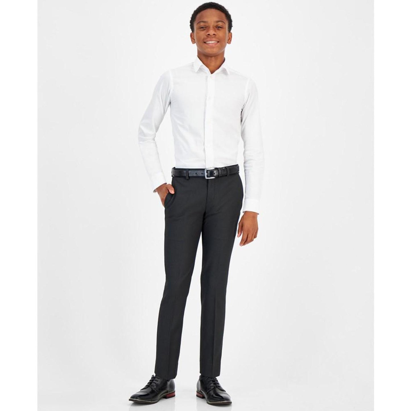 Big Boys Silver 2 Piece Slim Fit Stretch Suit