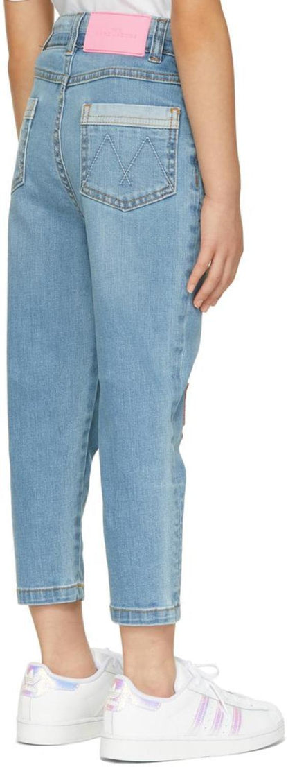 Kids Blue Heart Patch Jeans