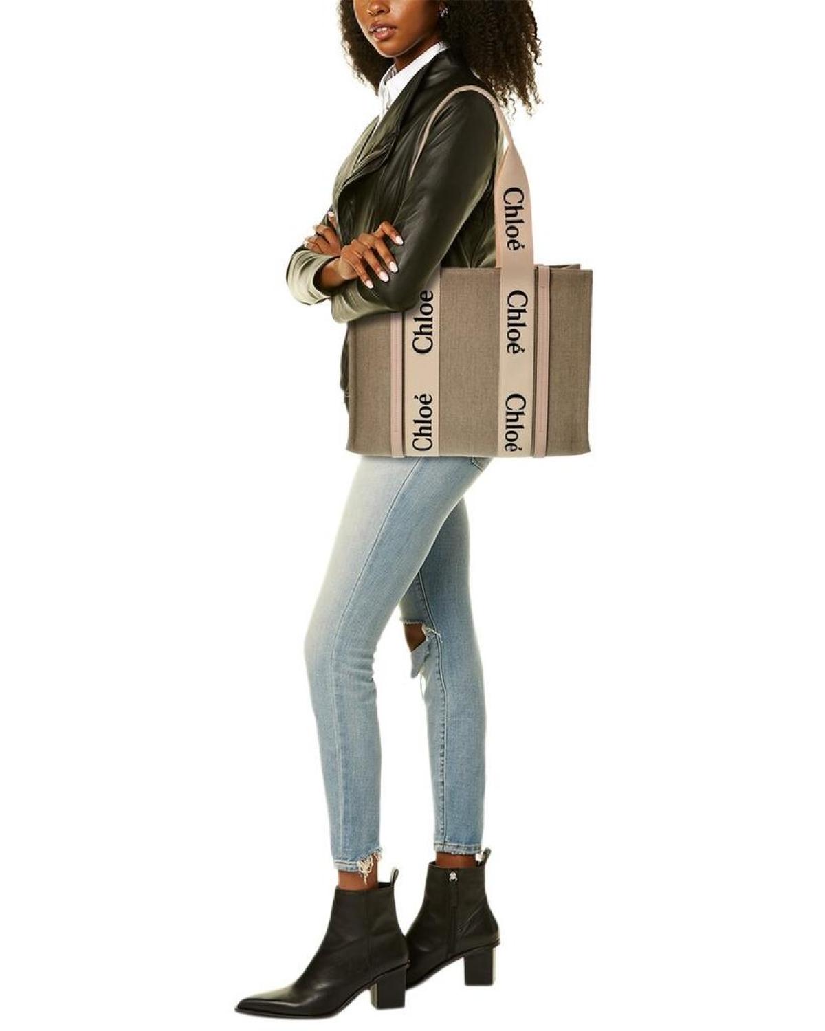 Leather Tote Chloe Medium Woody Tote Bag Chloe Woody Medium Tote