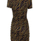 Michael Michael Kors Status Printed Ruched Dress