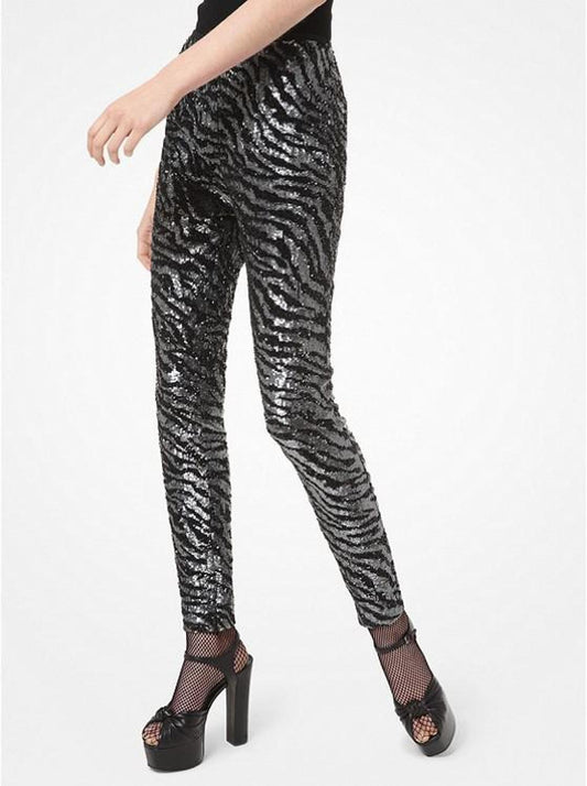 Tiger Sequined Tulle Cigarette Pants