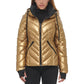 Women's Metallic Quilted Hooded Puffer Coat, Created for Macy's