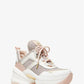 Olympia Glitter Chain-Mesh and Leather Trainer