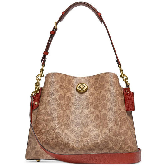 Signature Coated Canvas Willow Shoulder Bag with Convertible Straps