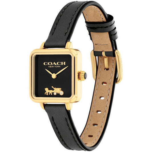 Women's Cass Signature Horse and Carriage Black Leather Strap Watch, 22mm