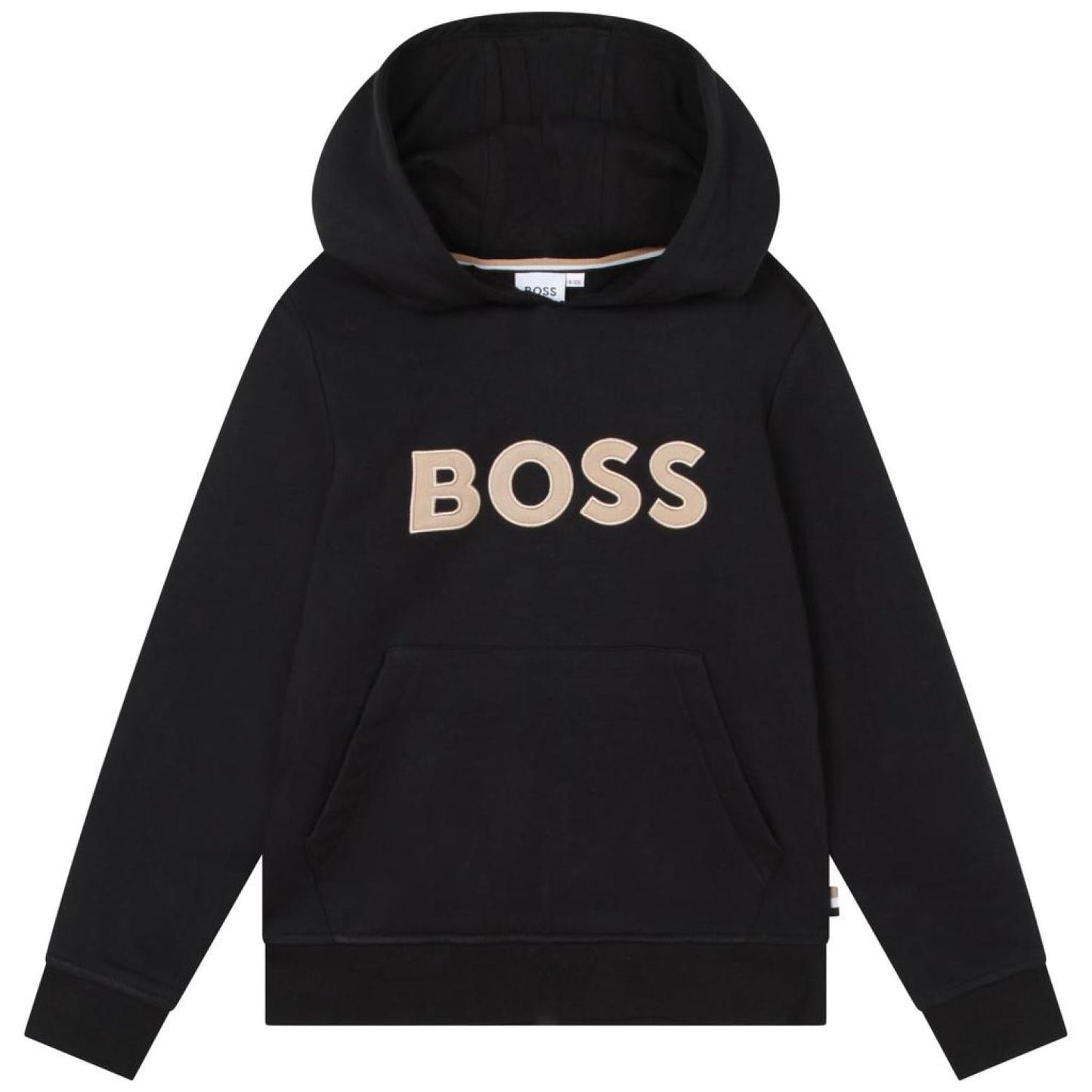Black Cotton Logo Hoodie