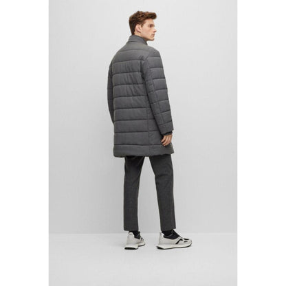 Regular-fit padded coat in a stretch wool blend