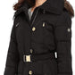 Michael Kors Fur Trim Hooded Down Coat-Black