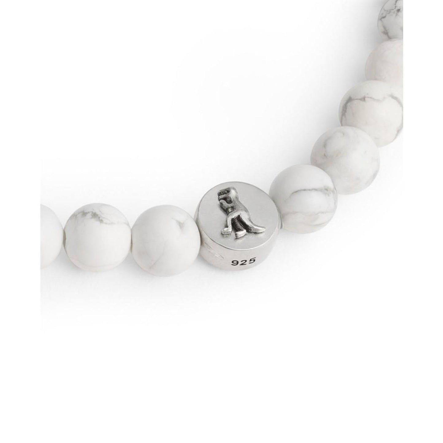 Men's Sterling Silver Signature Howlite Bead Stretch Bracelet