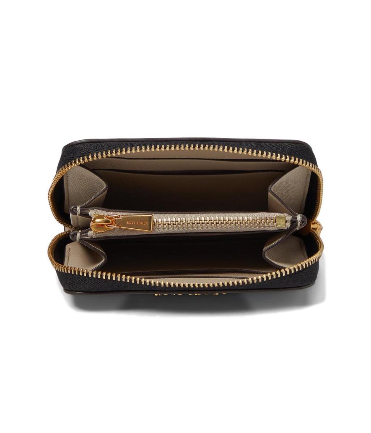 Morgan Color-Blocked Saffiano Leather Zip Card Case