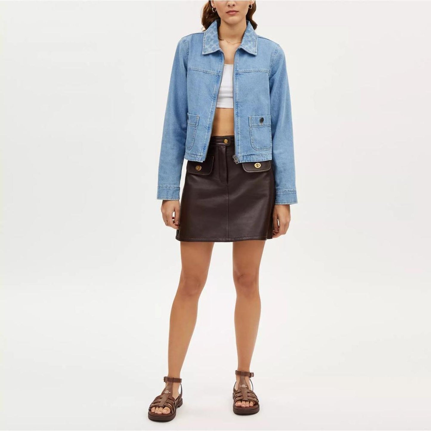 Coach Outlet Zip Denim Jacket
