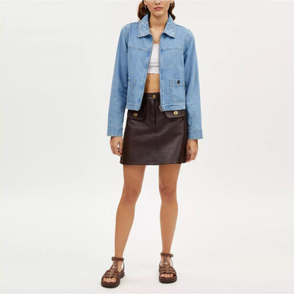 Coach Outlet Zip Denim Jacket
