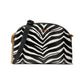 Morgan Zebra Print Double Zip Dome Crossbody