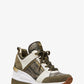 Georgie Animal Print Logo and Leather Trainer