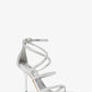 Imani Embellished Metallic Faux Suede Sandal