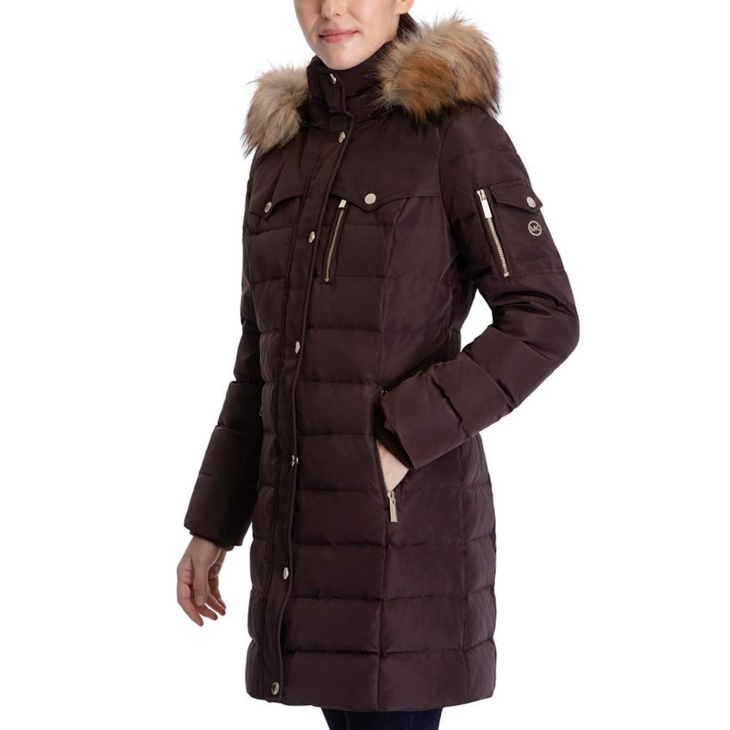 Women's Faux-Fur-Trim Hooded Puffer Coat, Created for Macy's