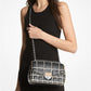 Soho Large Contrast Trim Quilted Faux Leather Shoulder Bag