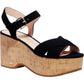 Jasper Womens Suede Ankle Strap Platform Sandals