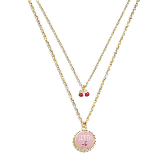 Pink Signature Bottle Cap Layered Necklace