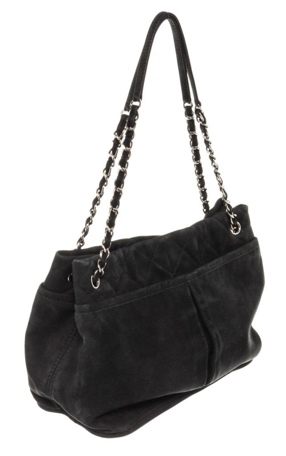 Chanel Black Nubuck Leather Natural Beauty Tote Bag