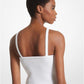 Stretch Viscose Cross-Neck Tank Top