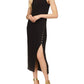 Womens Crinkled Side Slit Maxi Dress