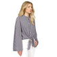 Women's Striped Button-Front Tie-Hem Top