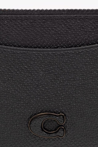Coach Logo Plaque Zipped Card Case