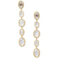 Gold-Tone Oval Cubic Zirconia Linear Drop Earrings