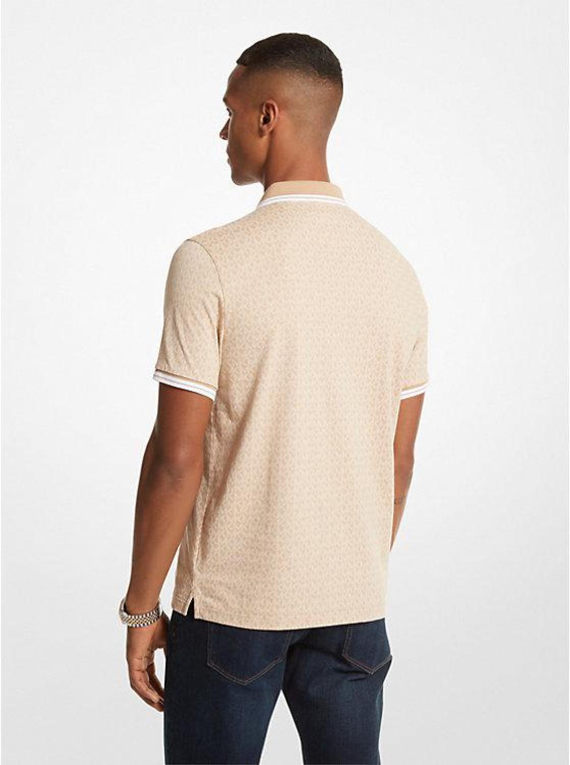 Greenwich Logo Print Cotton Jersey Polo Shirt