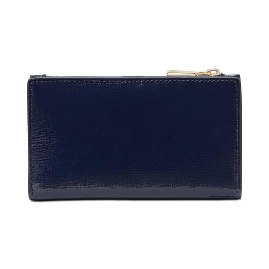 Dottie Bloom Flower Applique Saffiano Leather Small Slim Bifold Wallet