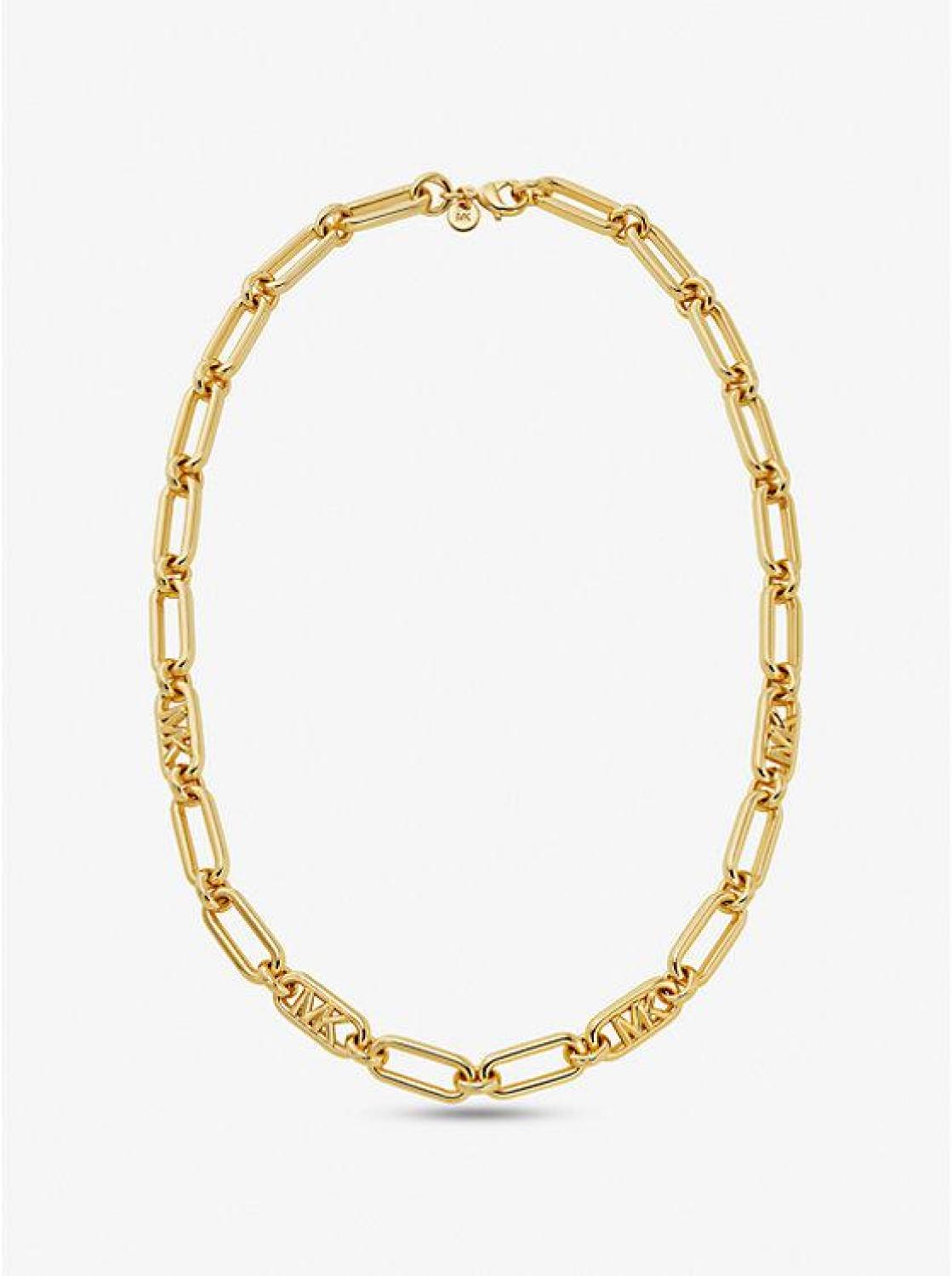 Precious Metal-Plated Brass Chain Link Necklace