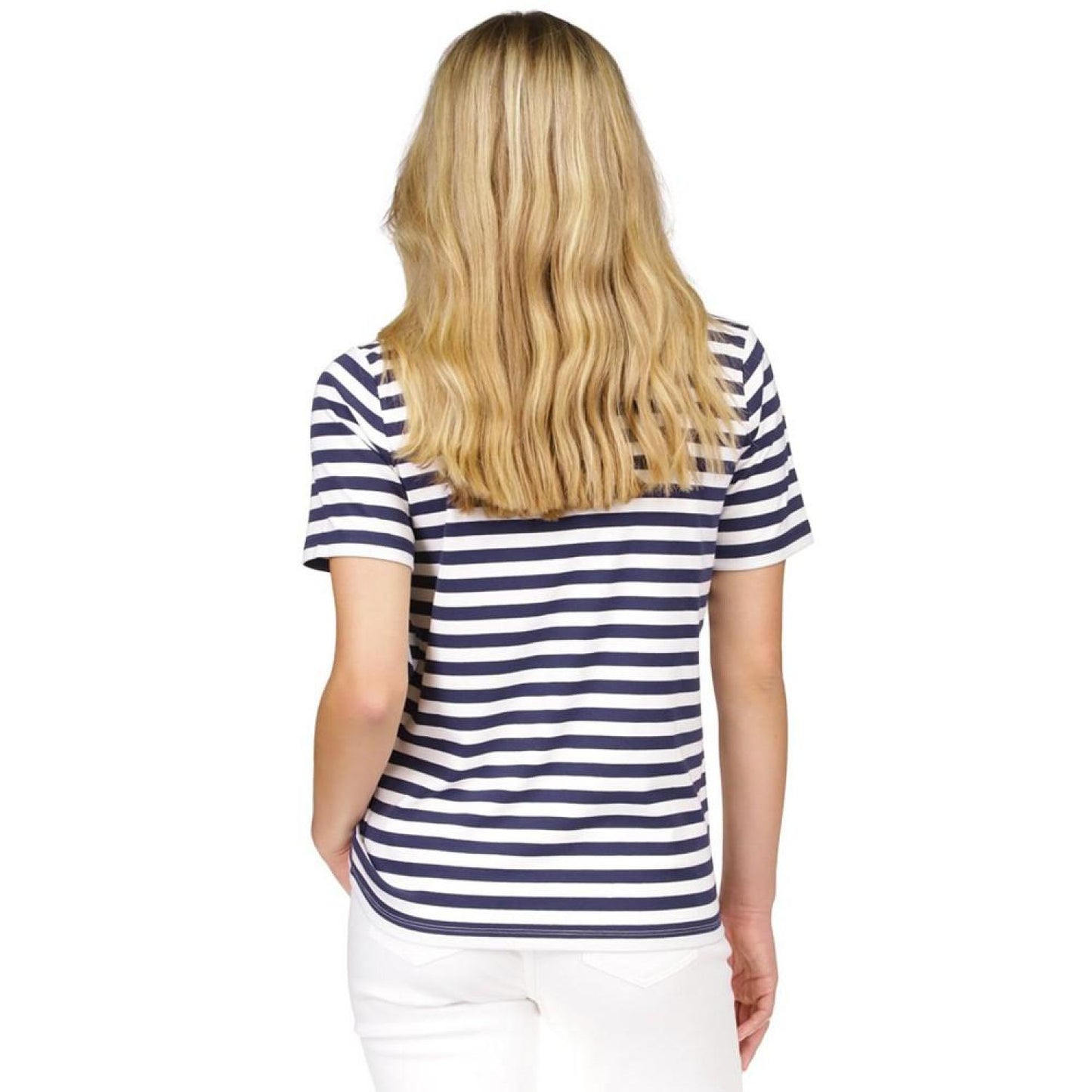 Women's Striped Chain-Neck T-Shirt, Regular & Petite