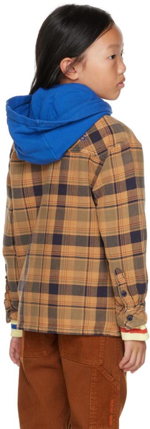 Kids Brown Check Hoodie