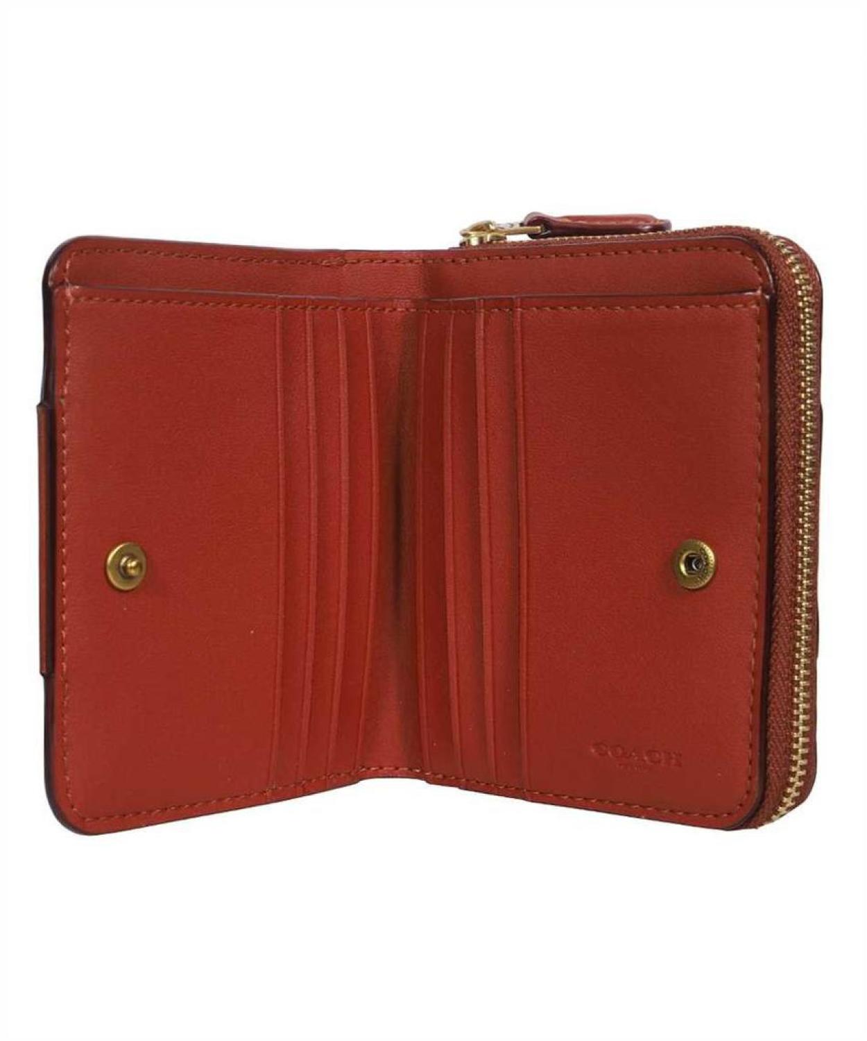 Coach Logo Plaque Zip-Around Wallet