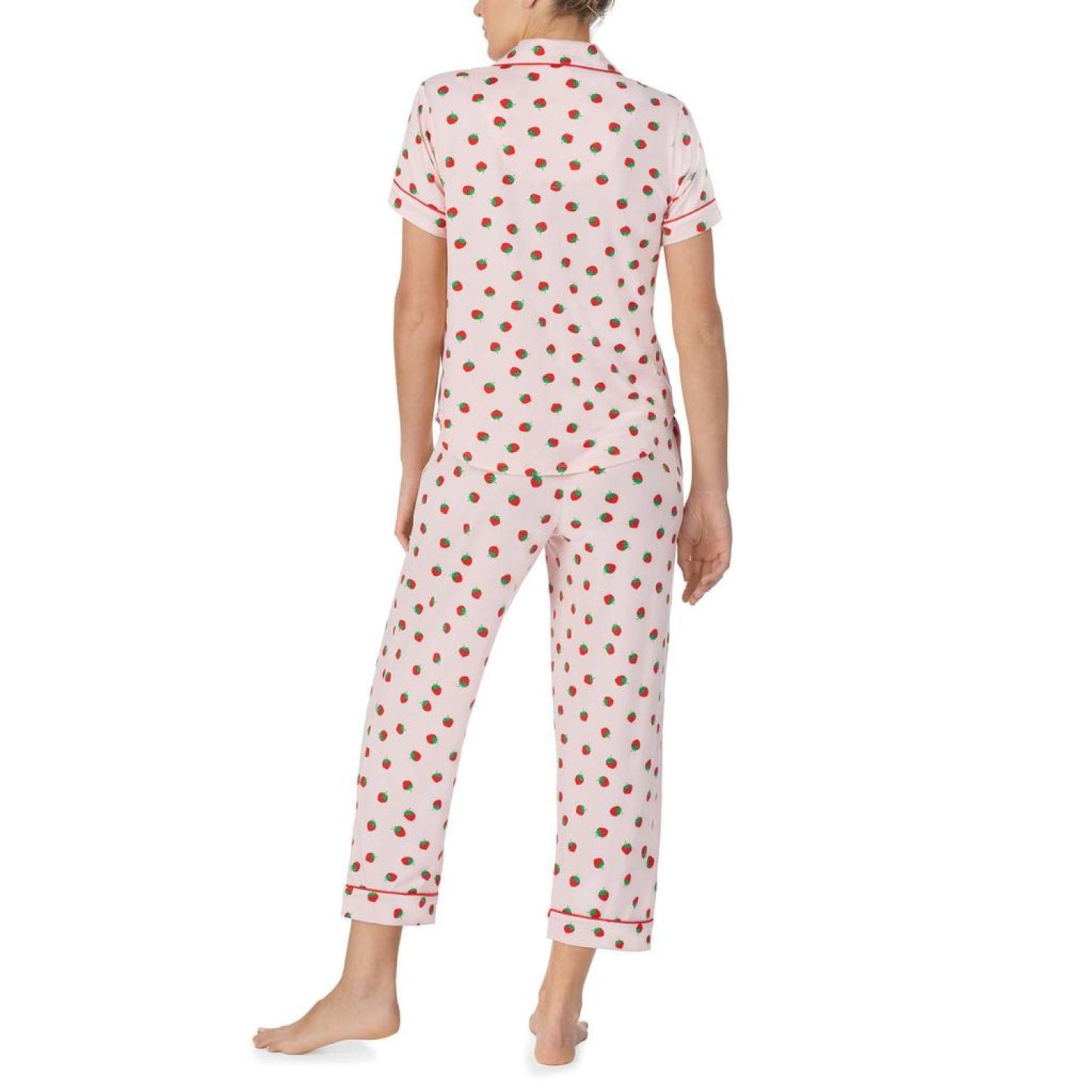 Short Sleeve Notch Cropped PJ Set