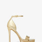 Jordyn Metallic Snake Embossed Leather Platform Sandal