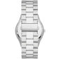 Men's Slim Runway Three-Hand Silver-Tone Stainless Steel Bracelet Watch 44mm and Luggage Saffiano Leather Wallet Set