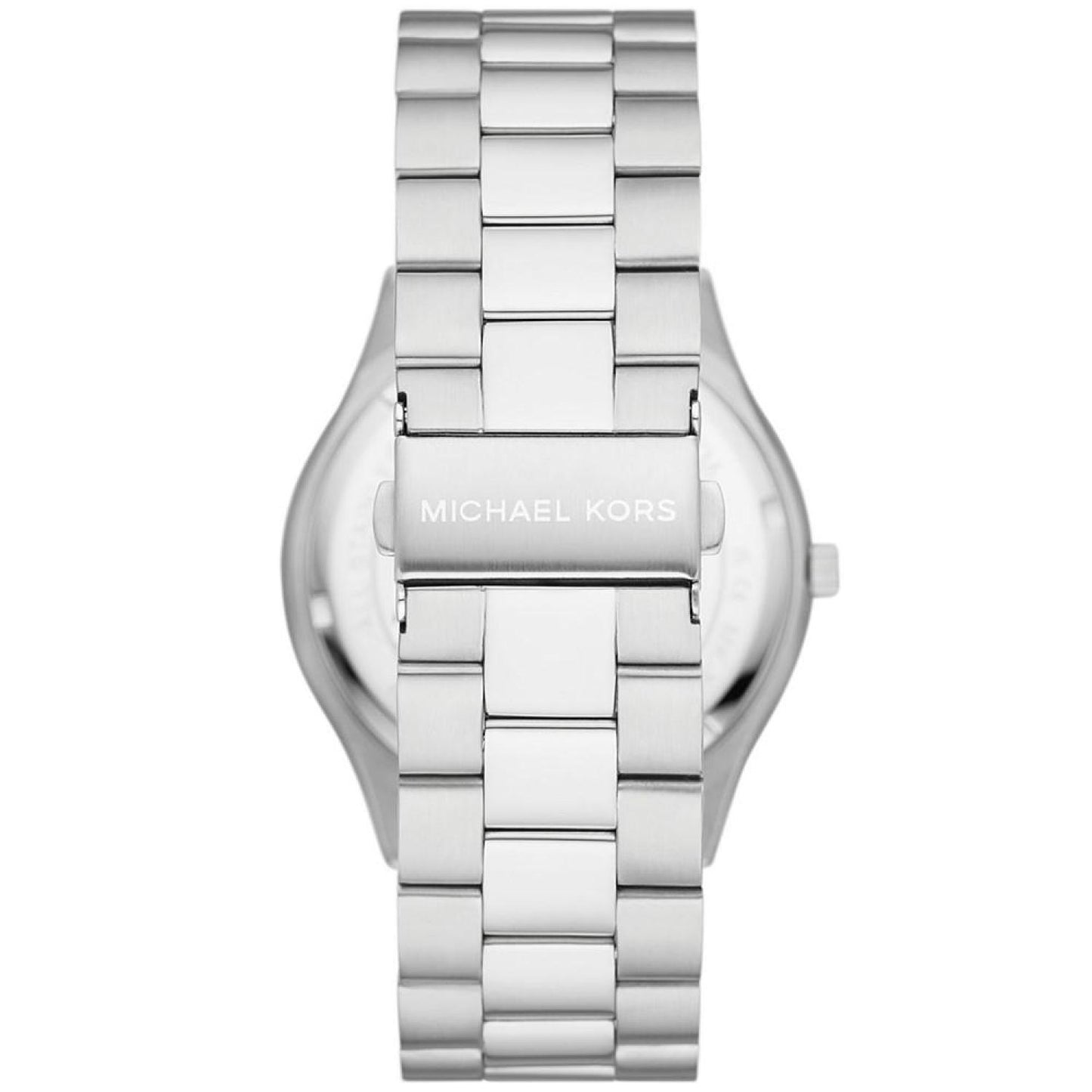 Men's Slim Runway Three-Hand Silver-Tone Stainless Steel Bracelet Watch 44mm and Luggage Saffiano Leather Wallet Set