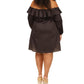Plus Size Flounce Off Shoulder Mini Dress