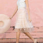 Petal Fluttered Fete Tulle Skirt In Peach